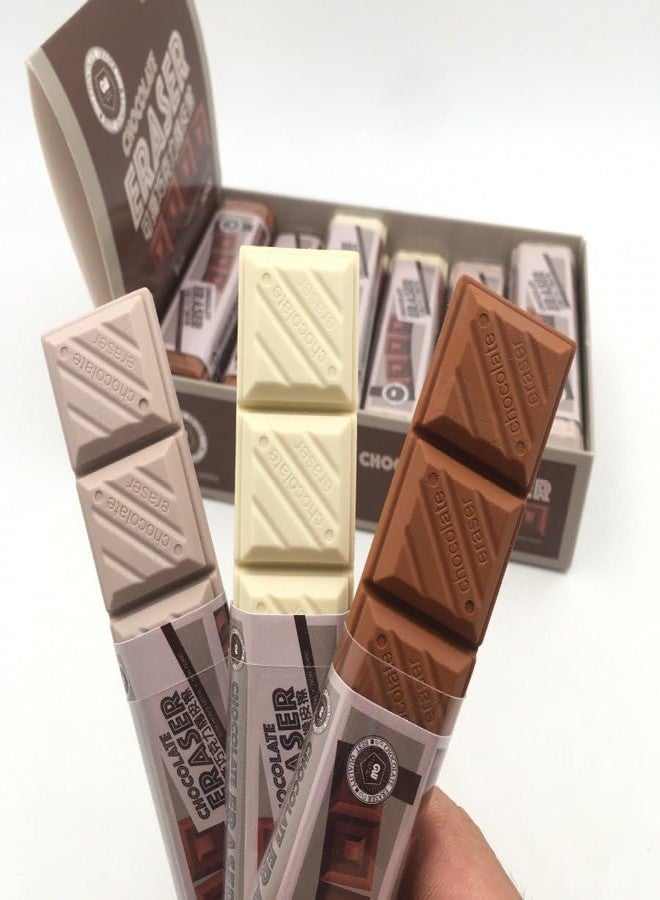 PRAYAN ENTERPRISE Chocolate Bar Erasers - Realistic Candy-Shaped Erasers for Kids, Novelty School Supplies, Fun Stationery Gifts (Set of 3) - Image 1